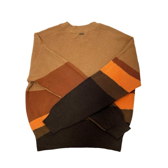 Prana Desert Road knit crew neck sweater Sz S fall pullover orange brown - Picture 7 of 9